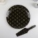 Glass cake with a shoulder blade “Golden Pen”, D = 30 cm, shoulder blade 26.5 × 7 cm, black color is black