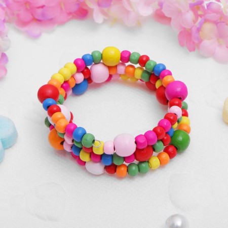 Bracelet-spring children's "chosen" beads, three rows, color