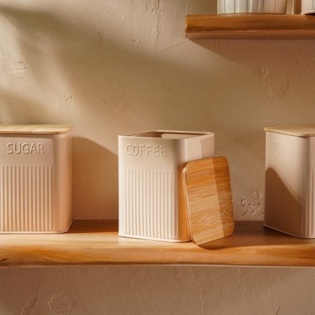 Bank for coffee "San Lorenzo", 10 × 13 cm, pink color, with a bamboo lid-5
