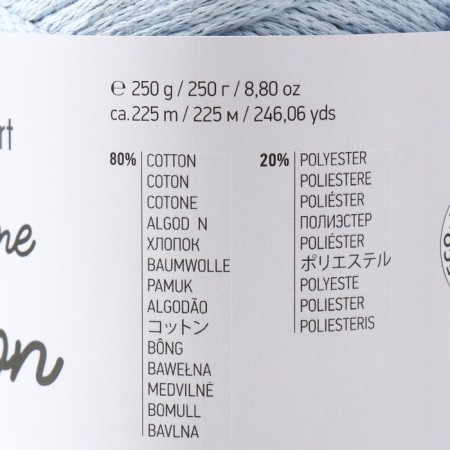 Yarn "Macrame Cotton" 20% polyester, 80% cotton 225m/250g (760 blue)-3