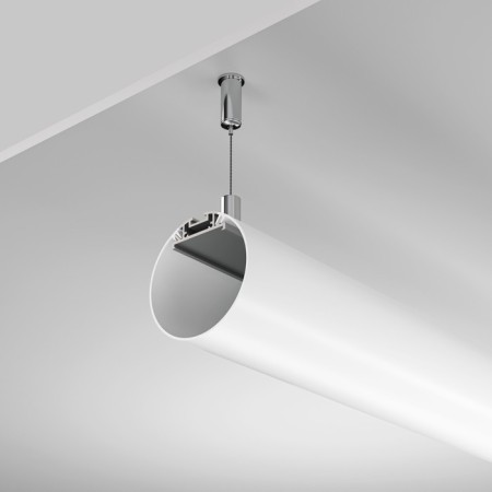 Aluminum profile of the suspended Led Strip Alm-D60-S-2M, 200x3 cm, silver color