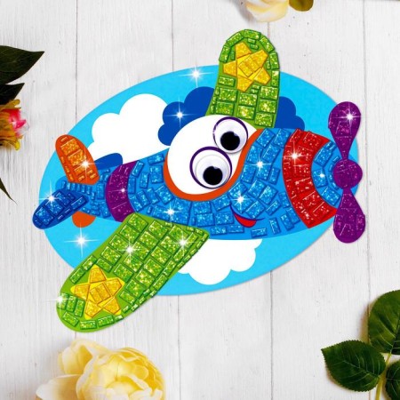 The mosaic is a sticker uniform "plane". Set for creativity-5