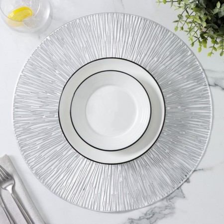 Set of serving napkins on the table “Shine”, d = 38 cm, 4 pcs, silver color-5