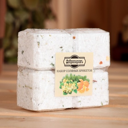 Salt bricket set 4 pcs "Orange, linden, pine, spruce" 200 grams "Dobroparov"-3