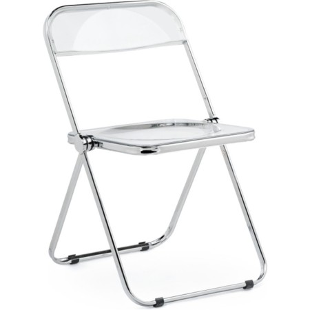 Fold plastic stool, metal/plastic, transparent 43x46x81 cm