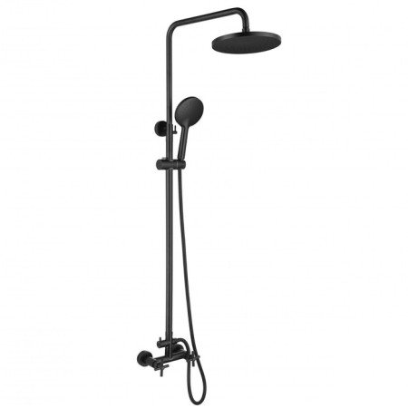 Shower system FMARK FS8435H, tropical shower, shower set, mixer, black
