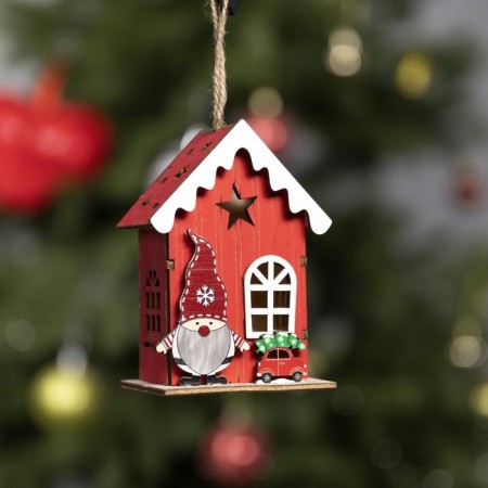 Christmas tree toy "Elf House", from batteries, glow warm white-1