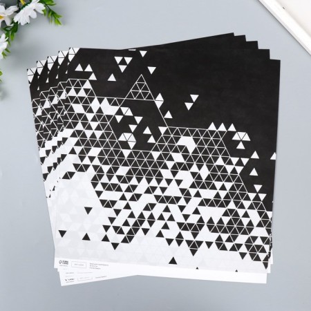 Scrapbooking paper "Triangles in details" density 180 g 30.5x32 cm-1