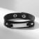 Bracelet Leather "Plade", silver-black color, 23 cm