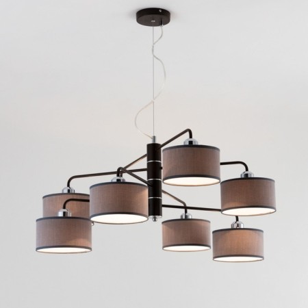 Suspended chandelier Citilux "Form" CL428281, 82x82x45 cm, 8x60W, E27, brown color-1