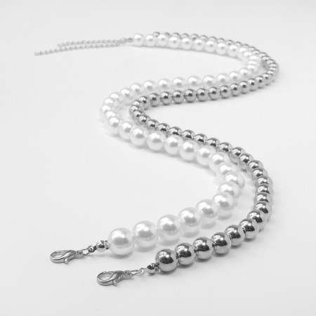 Beads with pearls "Olympia" environment, color silver, 45cm-2
