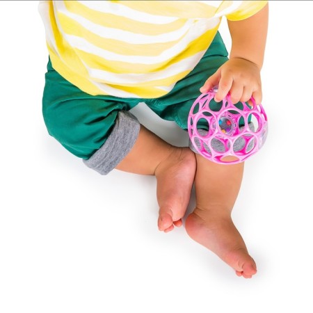 Developing toy Bright Starts, OBALL ball, with a rattle, pink color-1