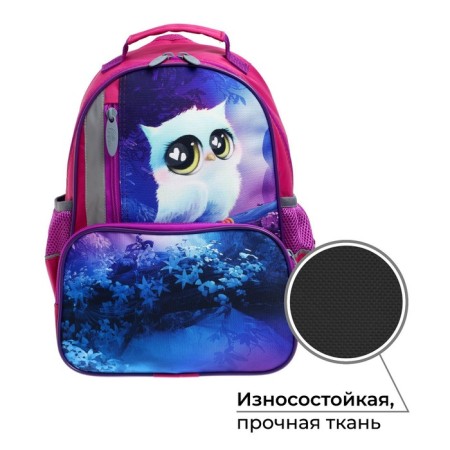 School backpack, 37 x 26 x 13 cm, ergonomic back, calligrata orth "owl"-1