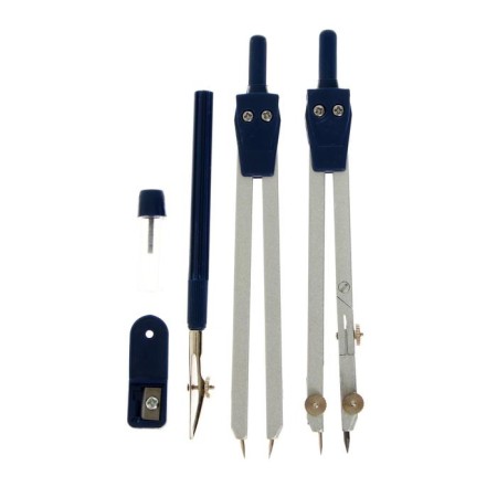 Drawing Set 9 objects (2 circulas - 130 mm, barrel, sharpener, flight department, ruler, transporter, 2 squares), in the plastic penalty-4