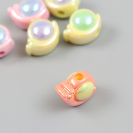Bead for creativity plastic "Snail" set 6 pcs. Color with mother -of -pearl mix 1.4x1.8 cm-2