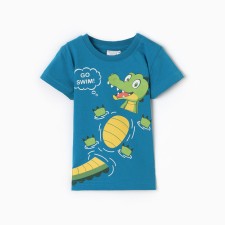 T -shirt for a boy, sea color, height 80 cm
