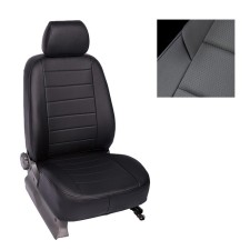 Auto -Chekhly for Volkswagen Polo, Sedan, -2010, black, eco -leather, set