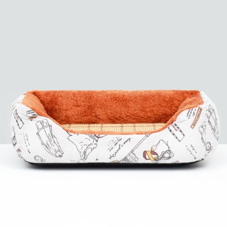 Animal bed lying + rotary rug, double -sided pillow, 45 x 30 x 15 cm-2