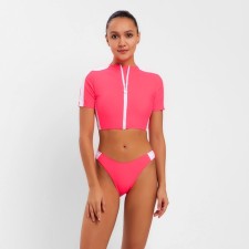 Separate Minaku swimsuit with a zipper, pink color, size 48