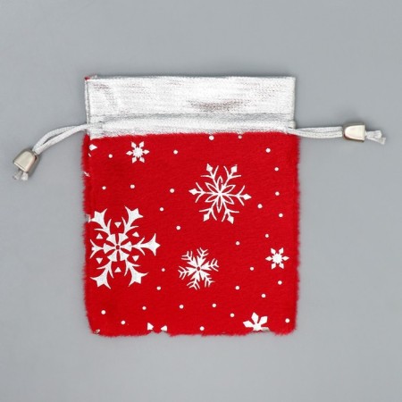 Bag gift plush "Miracle", snowzhik, embossing, 10 x 12 cm +/- 1.5 cm, New Year-4