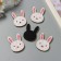 Decor for the creativity of the felt shine "White Rabbit" 4.5x3.3 cm