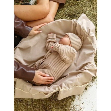 Knitted Knot Killed with Pure Love Tot hat, height 74 cm, beige color-3