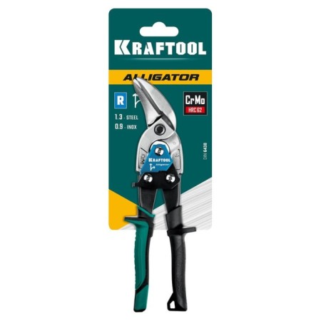 Scissors Kraftool Alligator, on metal, right cut, reinforced, with removal, 250 mm-1