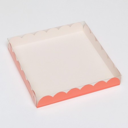 Box for cookies, pink, 21 x 21 x 3 cm