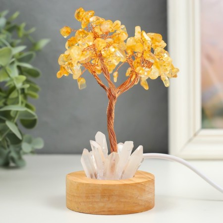 Acrylic souvenir, metal, tree Light "Tree of Good luck" under citrins-3
