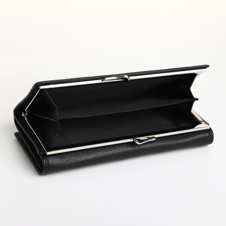 Women's wallet on a magnet, black color-3