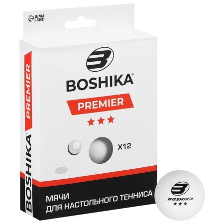 A table tennis ball Premier, 3 stars, set 12 pcs., 40 mm, white color-2