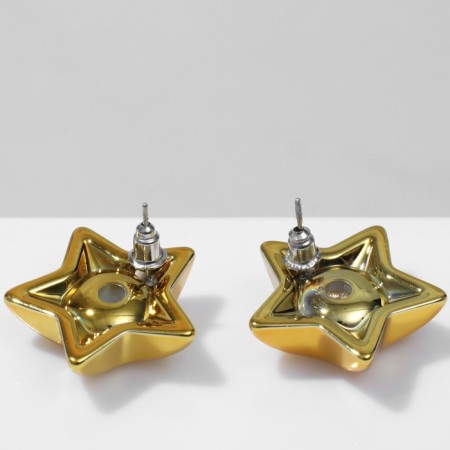Earrings Metal "Zvezda" Small, Color Gold-2