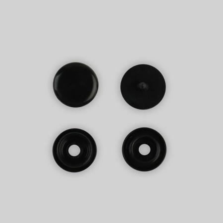 Plastic button, d = 10 mm, black color-2