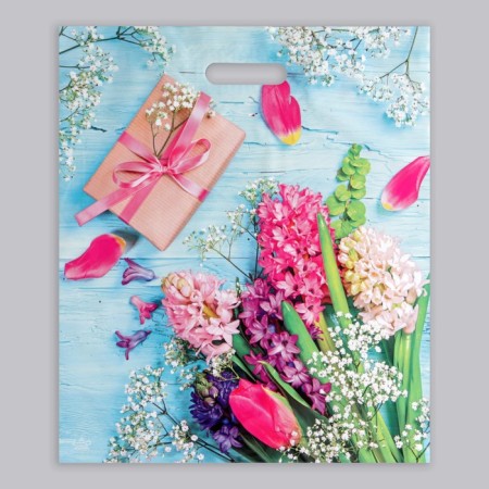 Package "Bright Hyacinths", polyethylene, with a cut pen, 38 x 45 cm, 60 μm-1