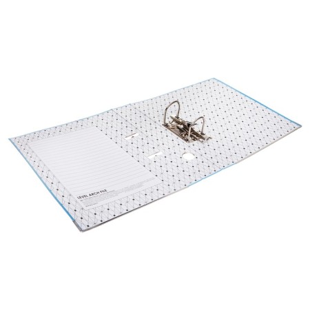 A4, 50 mm registrar, calligrata, PVC, embossing "flax", metal edging, pocket for a spine, collected, blue, mix-4