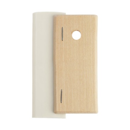 Rubber tundra spatula, white, with a wooden handle, 100 mm-1