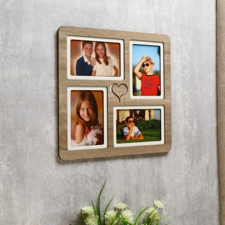 Photo frame of HDF in 4 photos 10x15 cm (plastic screen)-1