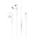 Headphones Borofone BM30 Max Acoustic, inserts, microphone, Lightning, 1.2 m cable, white