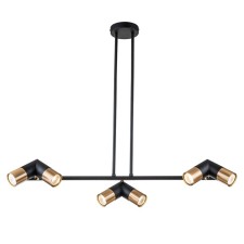 Suspended indigo lamp, 11036/6R Black. 6x35W, GU10, 830x255x540/1140 mm, black/bronze color