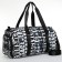 Sports bag with lightning, 2 pockets, long belt, black/white color