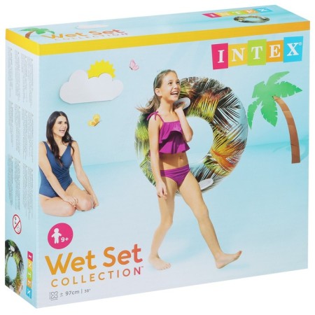 Circle for swimming "Patterns", with handles, d = 97 cm, from 9 years, color mix, 58263np intex-6
