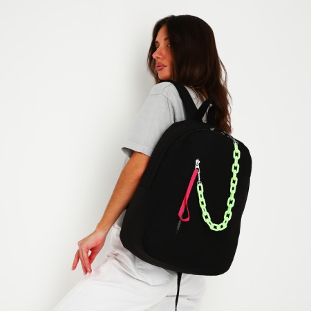 School textile school with pocket, black color, 45x30x15 cm-9