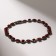 Bracelet with rhinestones "ice" stream, red color in gray metal, 18 cm