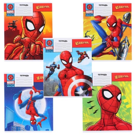 Notebook in a ruler of 12 sheets, 5 types of mix, cover coated cardboard, spider-man-2