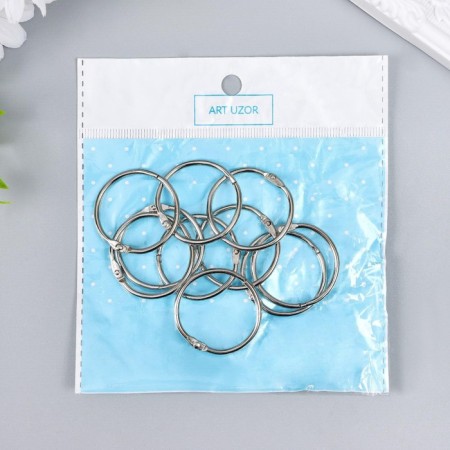Rings for creativity for photo albums "silver" set 10 pcs in the internal. D = 2.6 cm, external. D = 3 cm-4