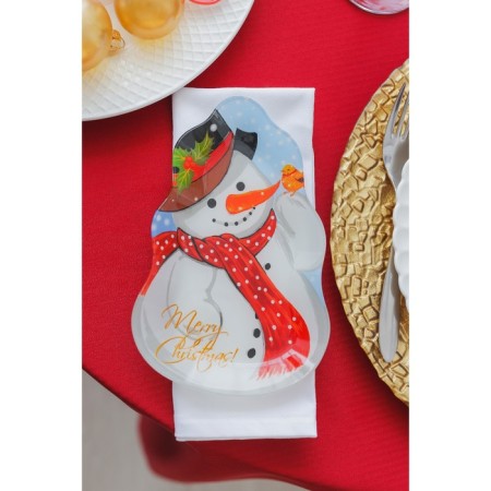 Glass Serving shade "Snowman and Sparrow", 20.5 × 13 cm-3