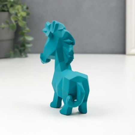 Souvenir Polystone 3D "Horse-Humpbacked" Blue 12x3.5x9.5 cm-3