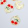 Decor for creativity Metal, enamel "Cherry in the circle" gold 2.1x2.5 cm