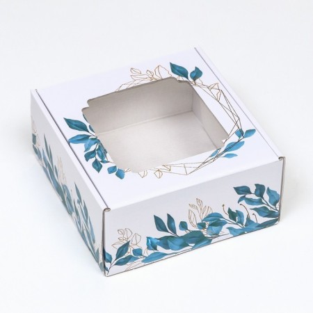 Self -charged box, with a window, "Flowers Dance" 19 x 19 x 9 cm set 5 pcs-2