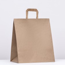 Paper package, flat handle Kraft 32 x 20 x 37 cm, 90 g/m²